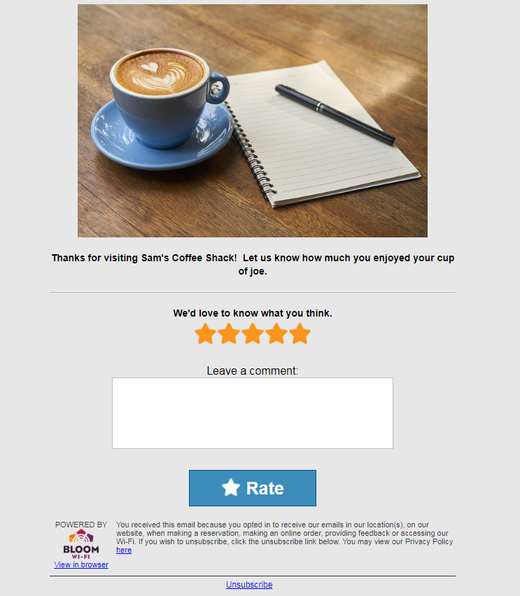 Ratings Feedback Loop Email