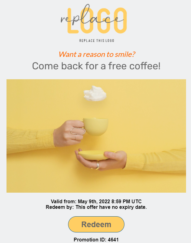 Restaurant Email Marketing Example 2 - Loyalty Program Restaurant Email Marketing Example 2 - Loyalty Program