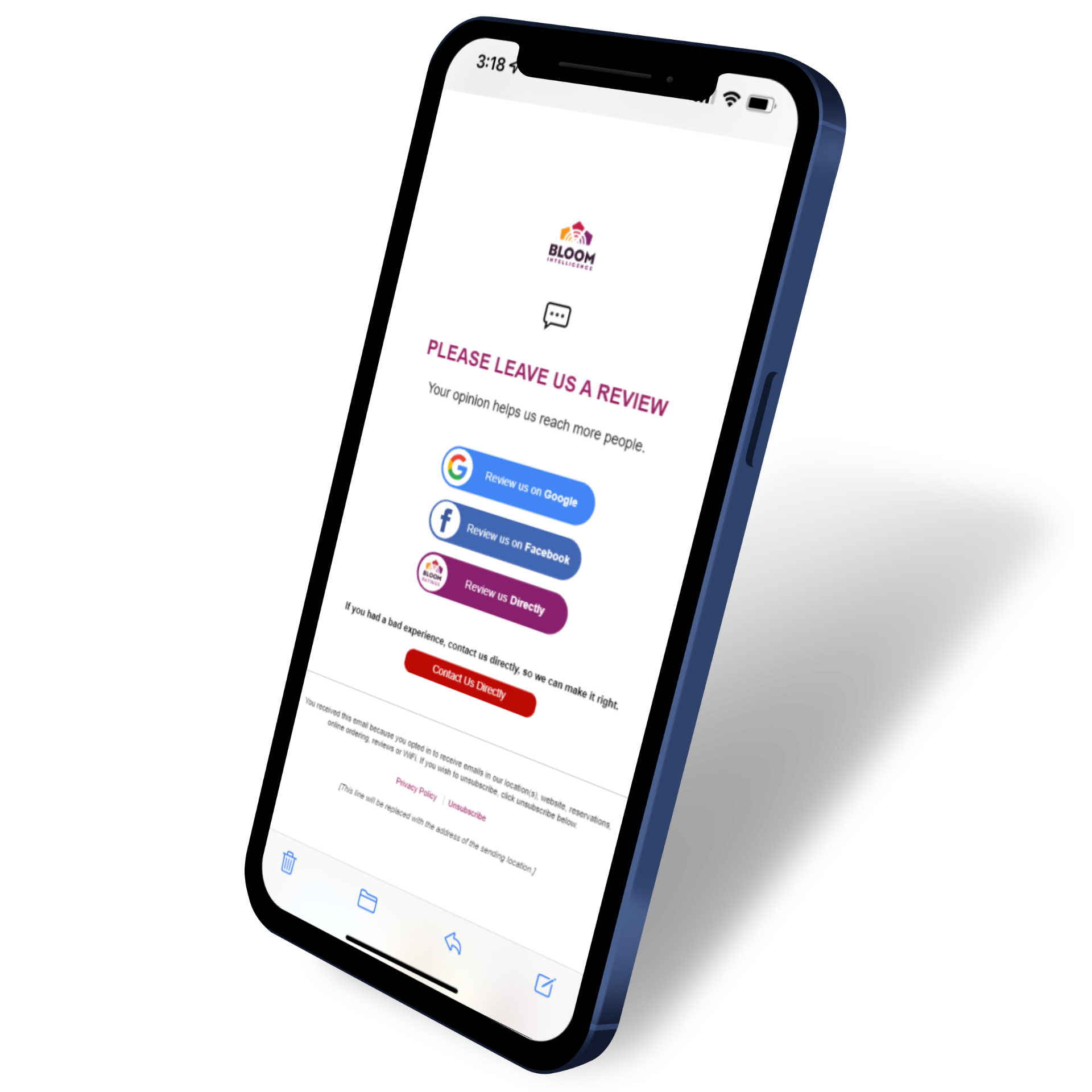 ratings request email for restaurant marketing