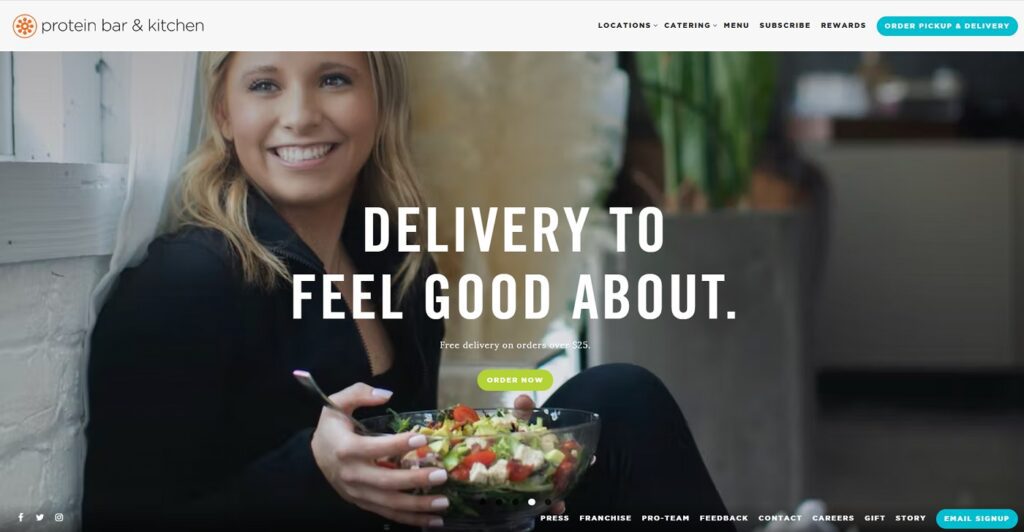 Restaurant Website Example - Protein Bar and Kitchen Restaurant Website Example - Protein Bar and Kitchen