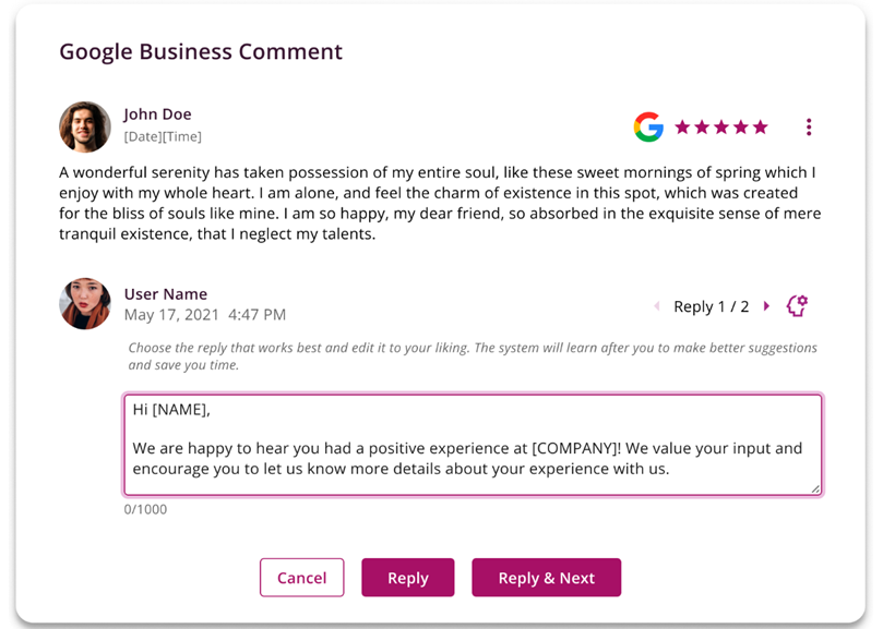 AI-generated review response AI-generated review response