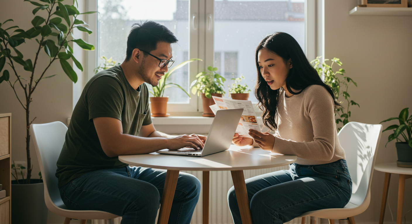 couple looking for social proof on restaurant website couple looking for social proof on restaurant website