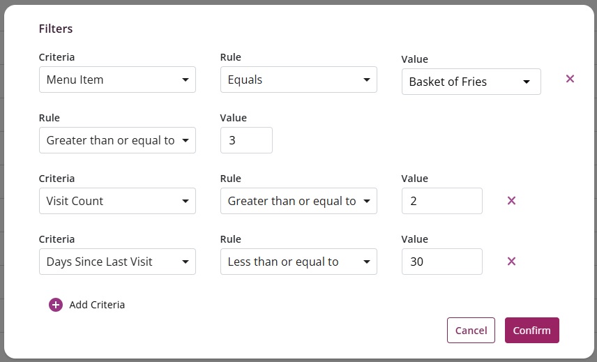 Bloom Intelligence Search by Menu Item